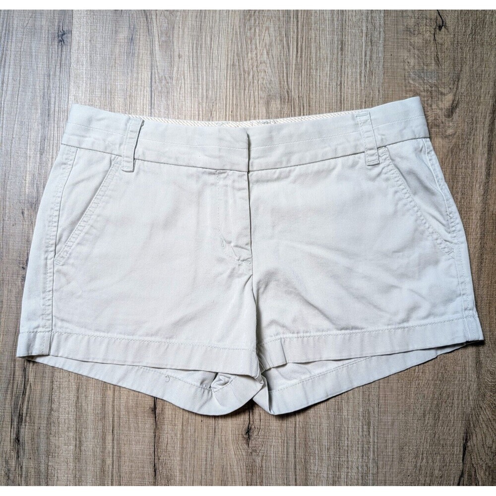 J Crew Women’s Khaki Tan Shorts Broken In Chino Cotton Preppy Size 4
